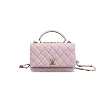 CHANEL WALLET ON CHAIN LAMBSKIN DIAMANTÉ GOLD METAL AP4323 (19.2*12.3*3.5cm)